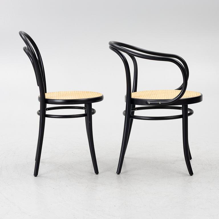 Michael Thonet, stolar, 6 st modell 18, karmstolar 2 st modell 30,  Ton.