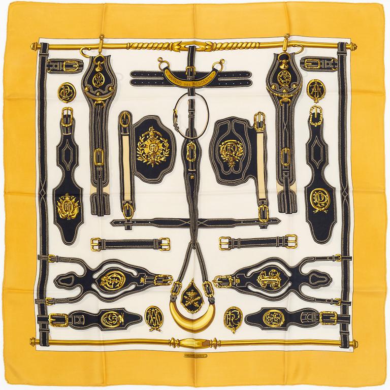 Hermès, a 'Harnais des Presidents' silk scarf.