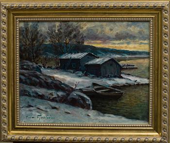 INA SJÖSTRÖM, öljy kankaalle, signeerattu.