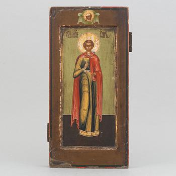 A Russian icon, tempera and gold on panel, Russia, 19th century.