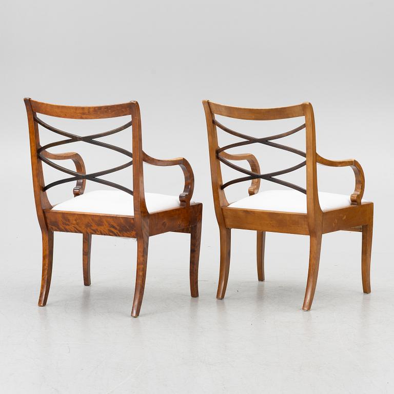 Carl Malmsten, A pair of Swedish Grace armchairs, SMF/Ferdinand Lundquist & Co, Gothenburg 1920s.