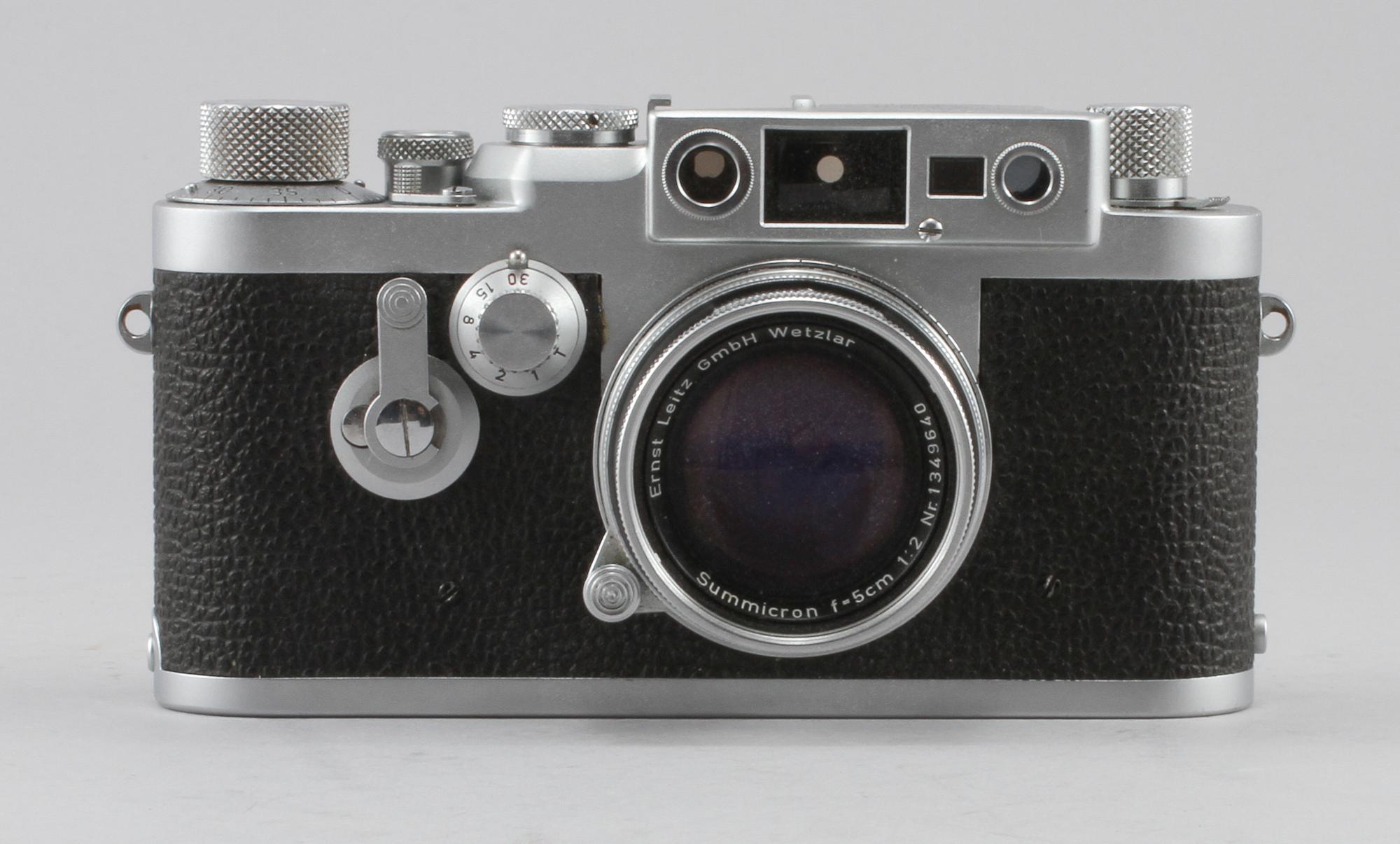 KAMERA med OBJEKTIV, Leica IIIg, nr 828713, Ernst Leitz, GMBH Wetzlar, Tyskland 1900-talets mitt.