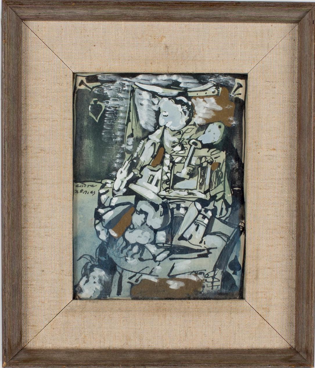 ENDRE NEMES, blandteknik på papper, signerad.