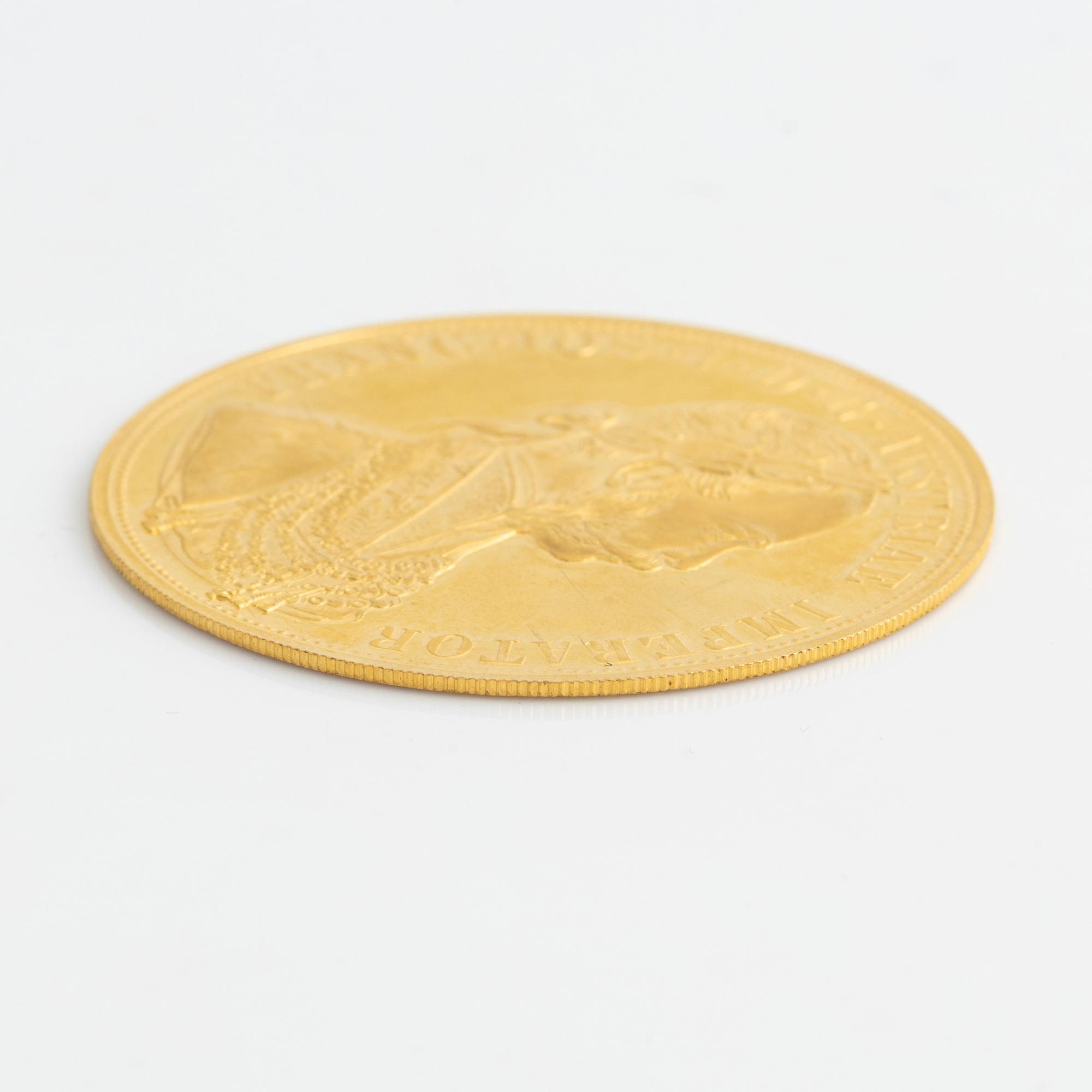 Guldmynt, Österrike-Ungern, 4 Ducat, 1915, senare prägling.