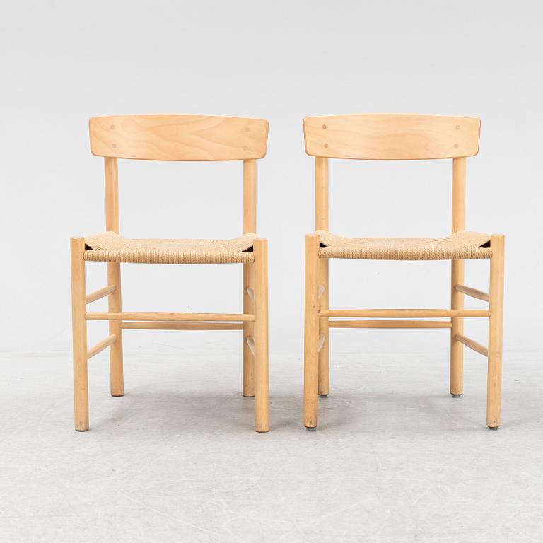 A set of six J 39 beech chairs by Børge Mogensen for Fredericia.