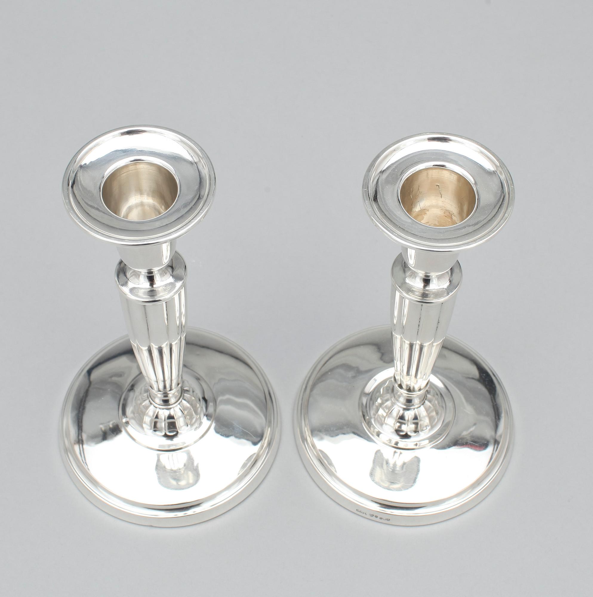 LJUSSTAKAR, silver, ett par, CG Hallberg, Stockholm 1954.