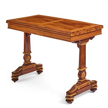 46. A William IV kingwood and mahogany card table by Thomas & George Seddon (firm active in London 1753/1815-70).