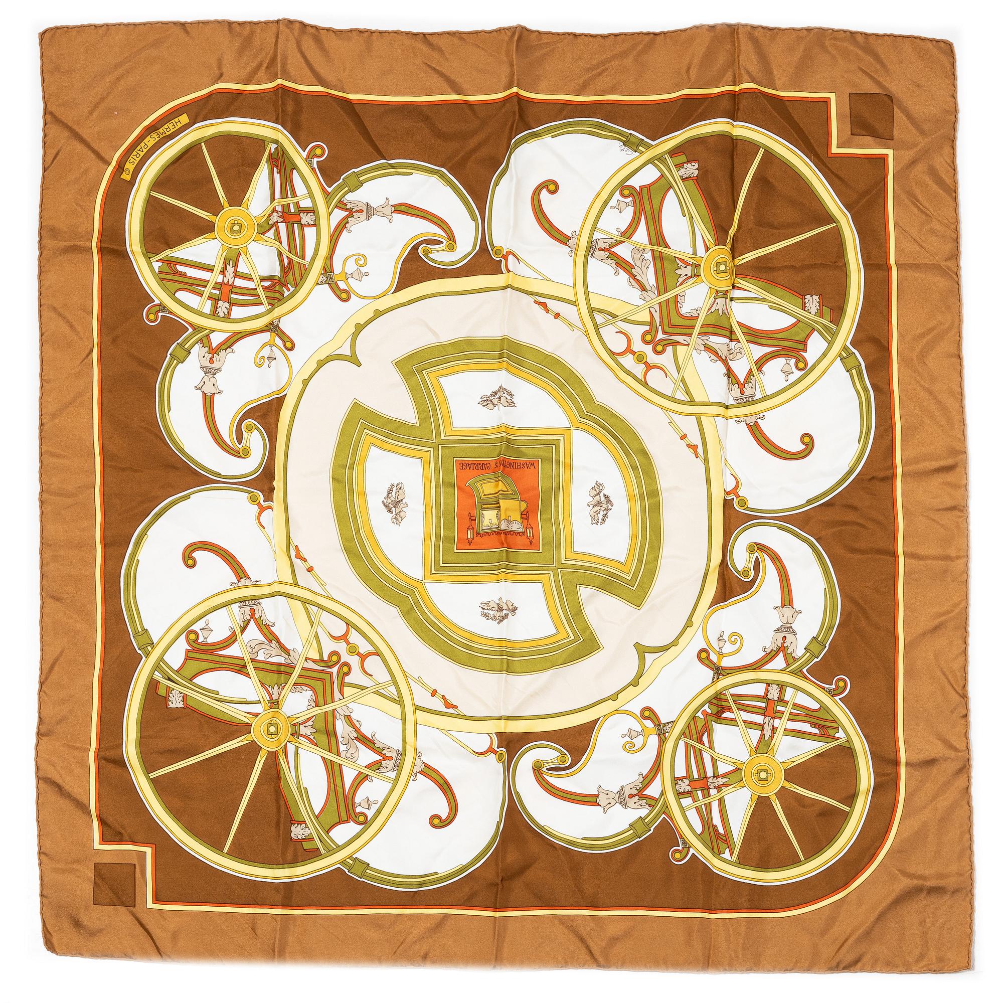 Hermès, two scarves "Camails" and "Washington's Carriage".