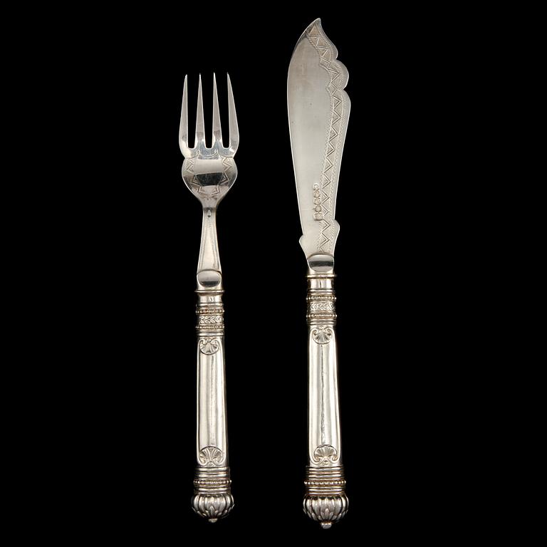 FISKBESTICK, 24 st, nysilver, 1900-talets första hälft.