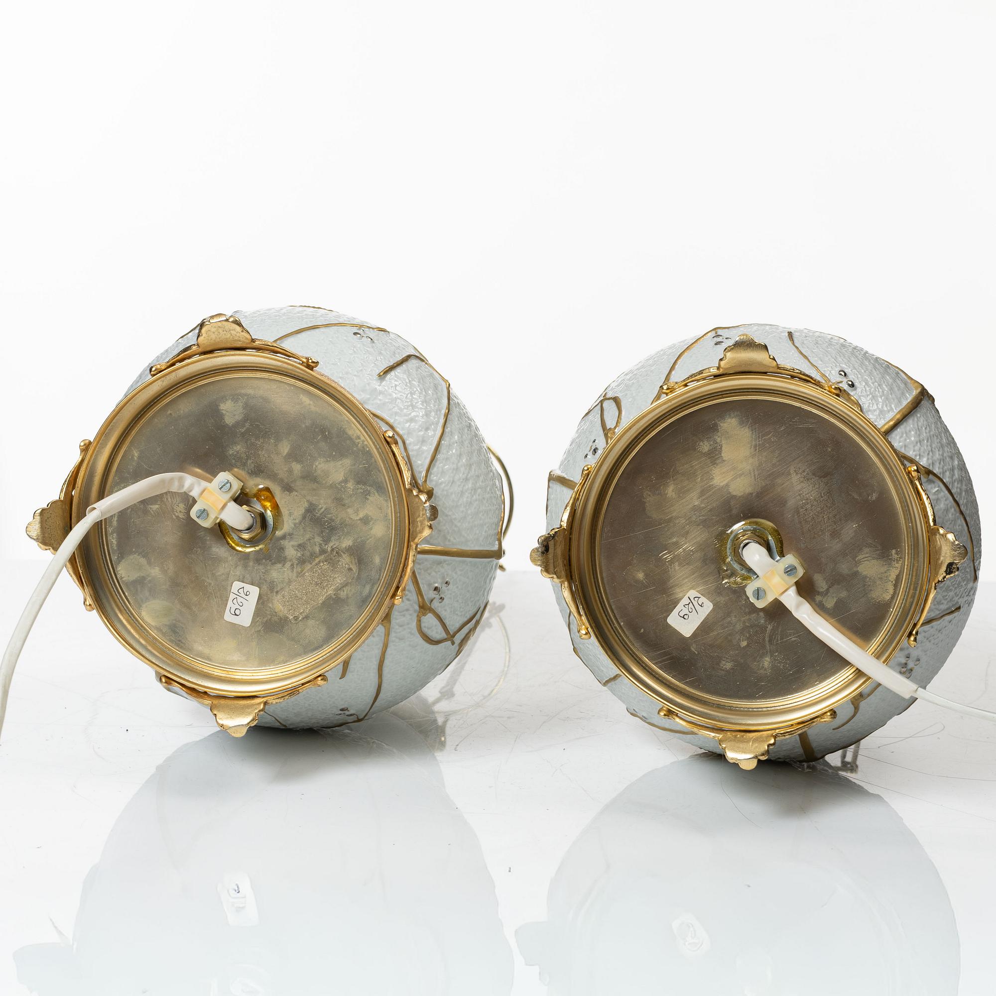 A pair of porcelain table lamps, Carpié, Italy.