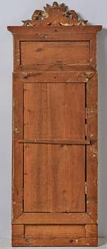 A pair of late Gustavian giltwood and gouache-inset mirrors, Stockholm, late 18th century.