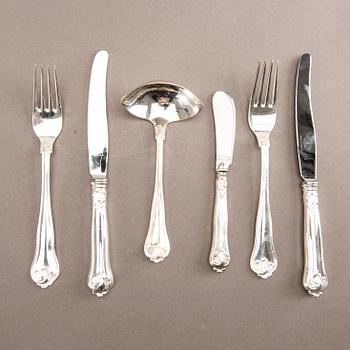 A Danish set of 28 pcs of silver cutlery mark of Cohr 20th century, total weight 1568 gram.