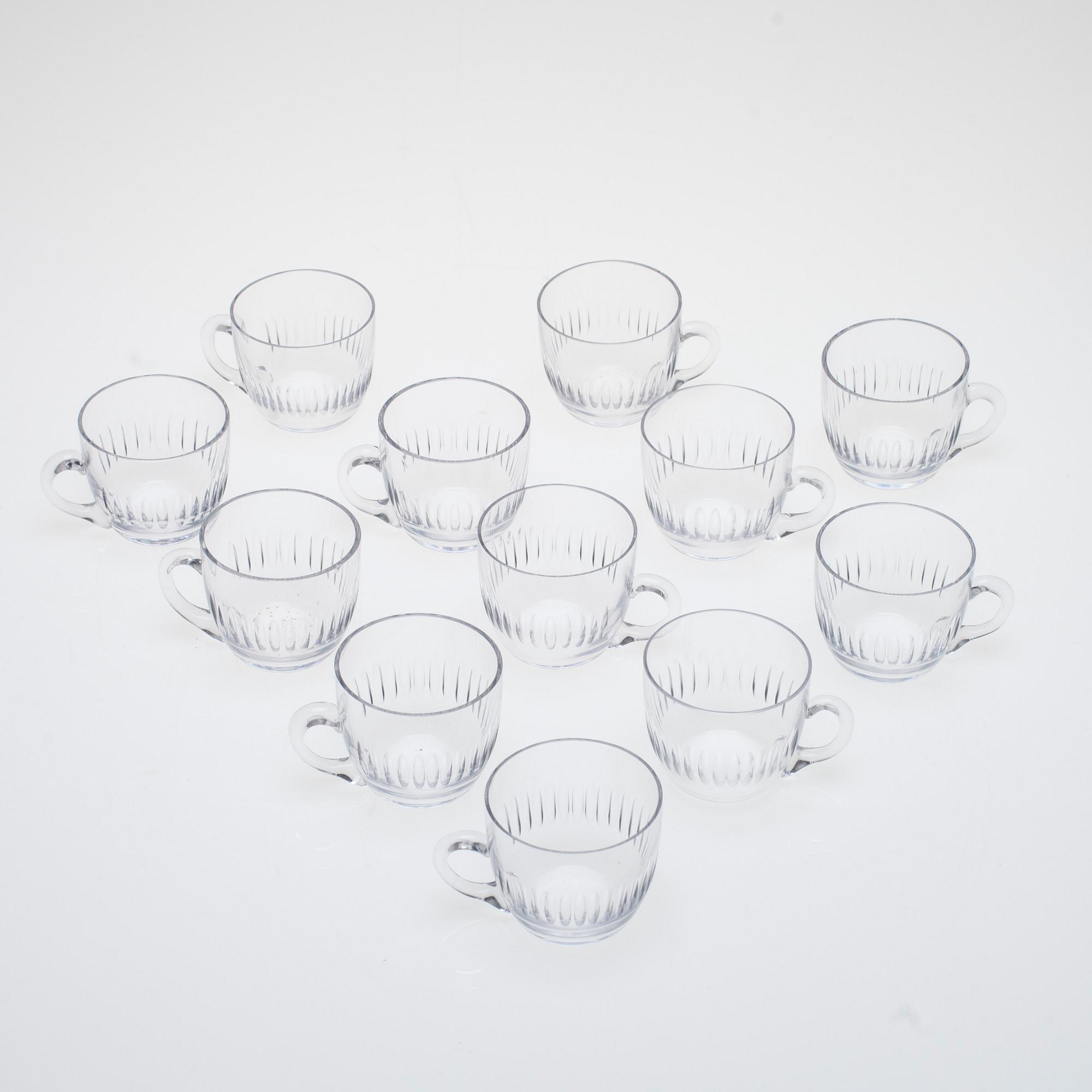 PUNSCHKOPPAR, 12 st, glas, 1900-talets början.