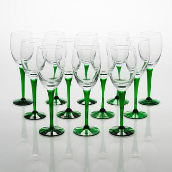 A set of 12 'Traviata' wine glasses, Nuutajärvi.
