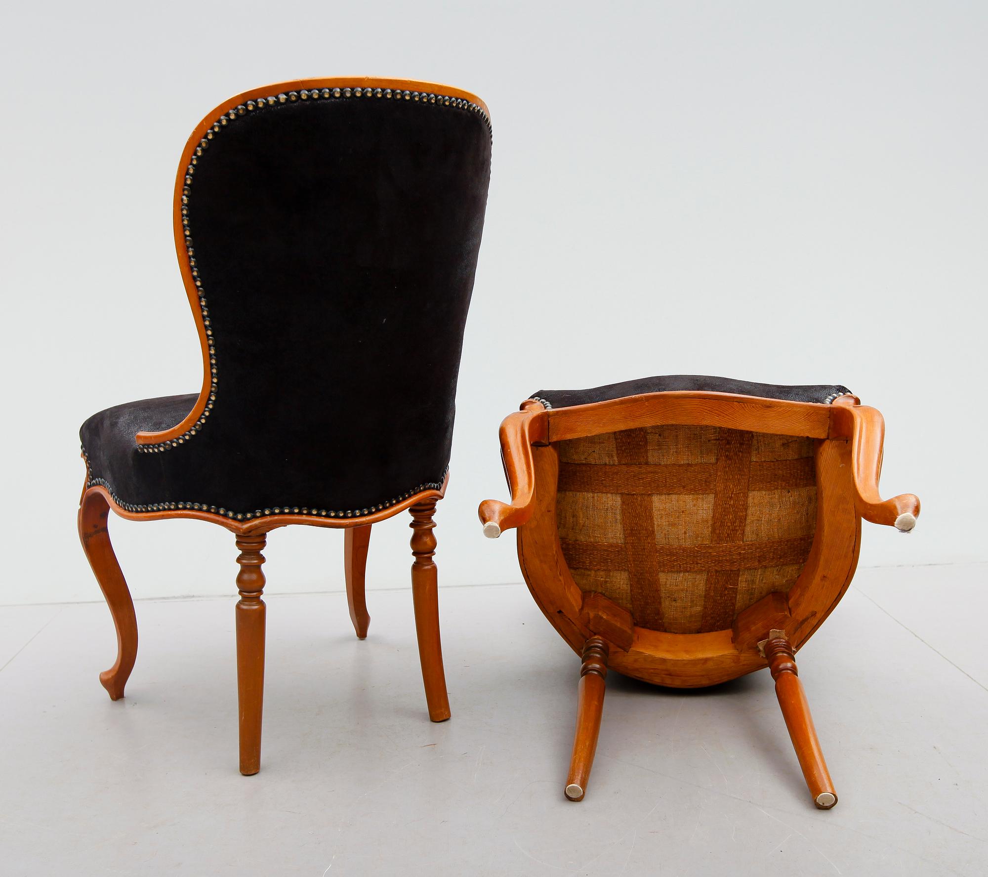 EMMAFÅTÖLJER, 1 par, 1800-talets slut.