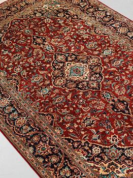 A rug, Old, silk Kashan, ca 224 x 138,5 cm.
