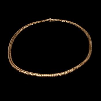 HALSKED, "Rävsvans" 14K guld, Italien. Vikt 22 g. 1900-talets slut.