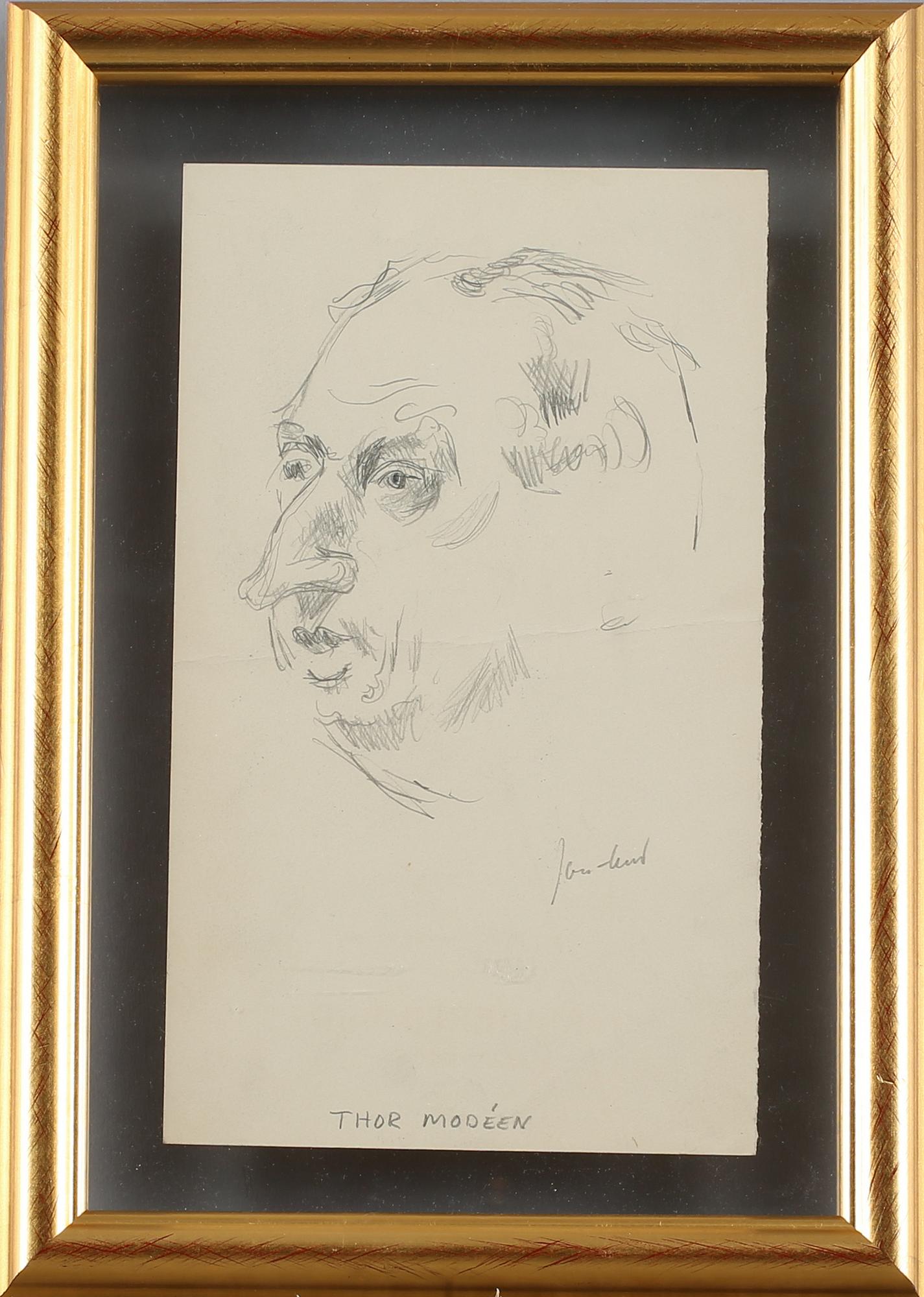 JOHN JON-AND, blyertsskiss, signerad.