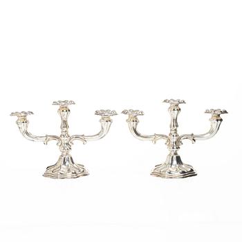 C.G. Hallberg, A pair of silver candelabra, Stockholm, 1939.