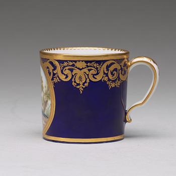 A 'Sèvres' cup and saucer, 18th Century.