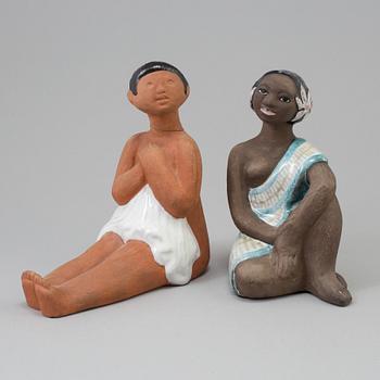 Two Mari Simmulson stoneware sculpture, Upsala-Ekeby, model 4355 and 4104.