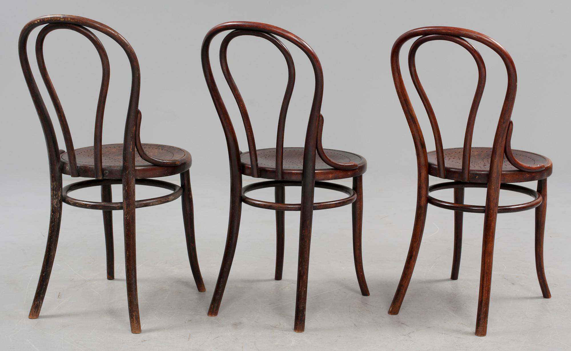 STOLAR, 3 st, Thonet, tidigt 1900-tal.