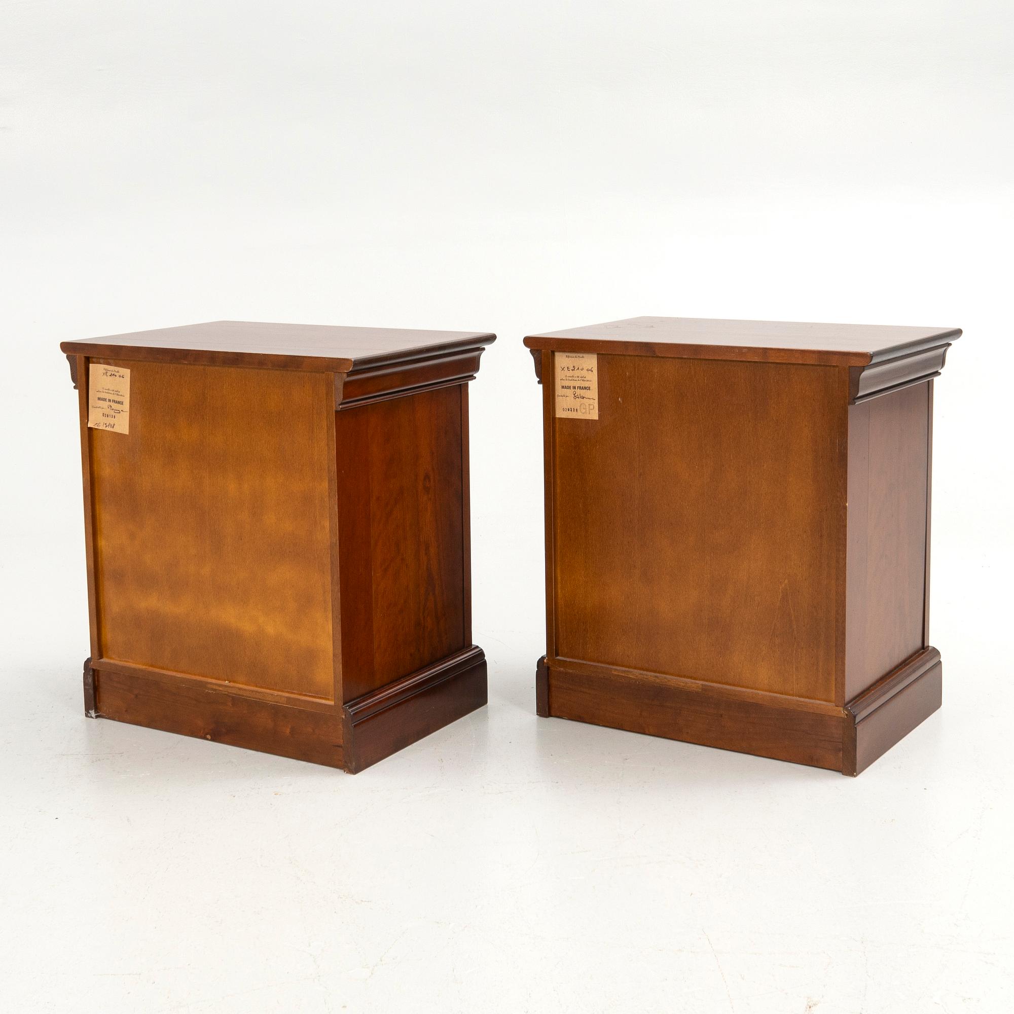 Nightstands, a pair, Grange, France.