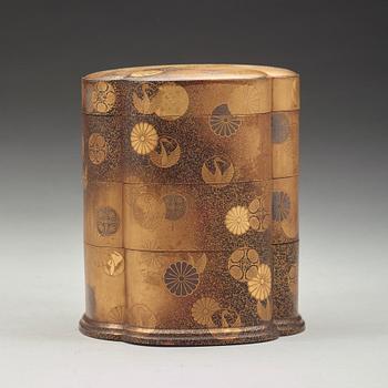 A Japanese lacquer box, Meiji period (1868-1912).