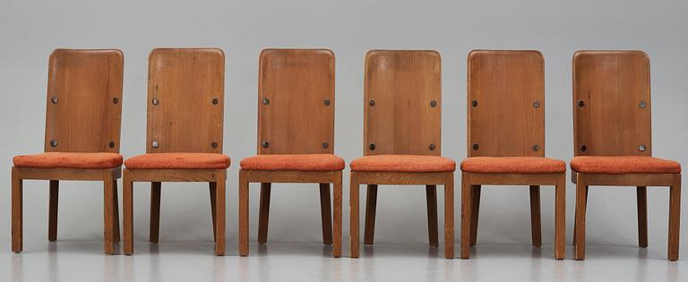 Axel Einar Hjorth, a set of six 'Lovö' chairs, Nordiska Kompaniet, Sweden 1930s.