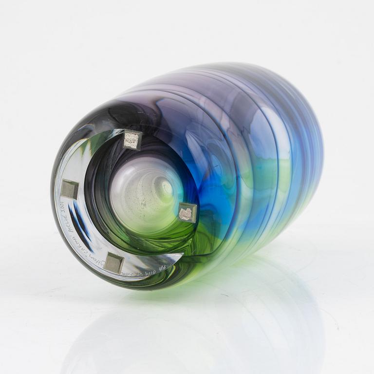 Mikael Axenbrandt, a glass 'Carma' vase from Studioglas Strömbergshyttan, Sweden, 2001.