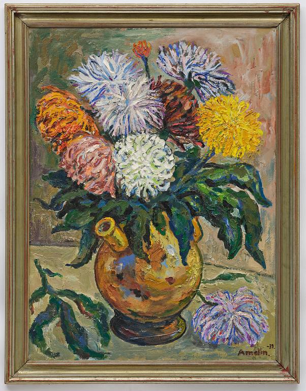 Albin Amelin, "Krysantemum i gul kanna".
