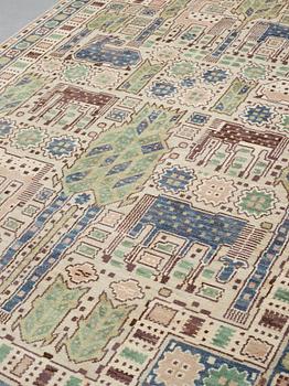 Märta Måås-Fjetterström, A carpet, "Hästhagen", knotted pile, ca 346 x 218,5-220 cm, signed AB MMF.