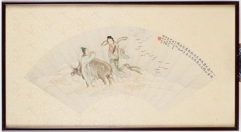 Okänd konstnär, akvarell och tusch på papper. Qingdynastin omkring 1900.