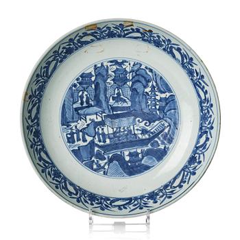 1297. A blue and white dish, Ming dynasty (1368-1644).