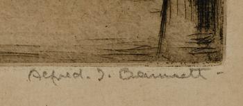 ALFRED J. BENNET, etsning, signerad.