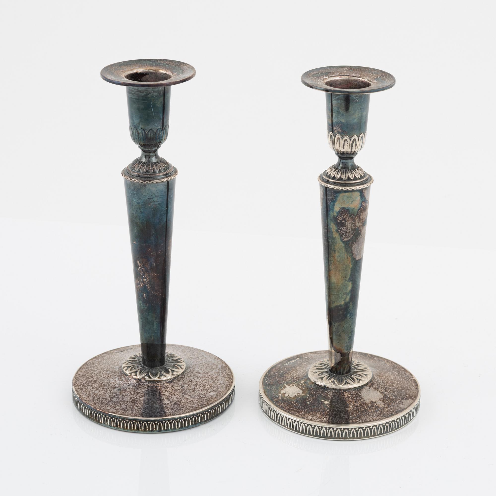 Tore Eldh, ljusstakar, ett par, silver, Ceson Guldvaru Ab, Göteborg, 1961.