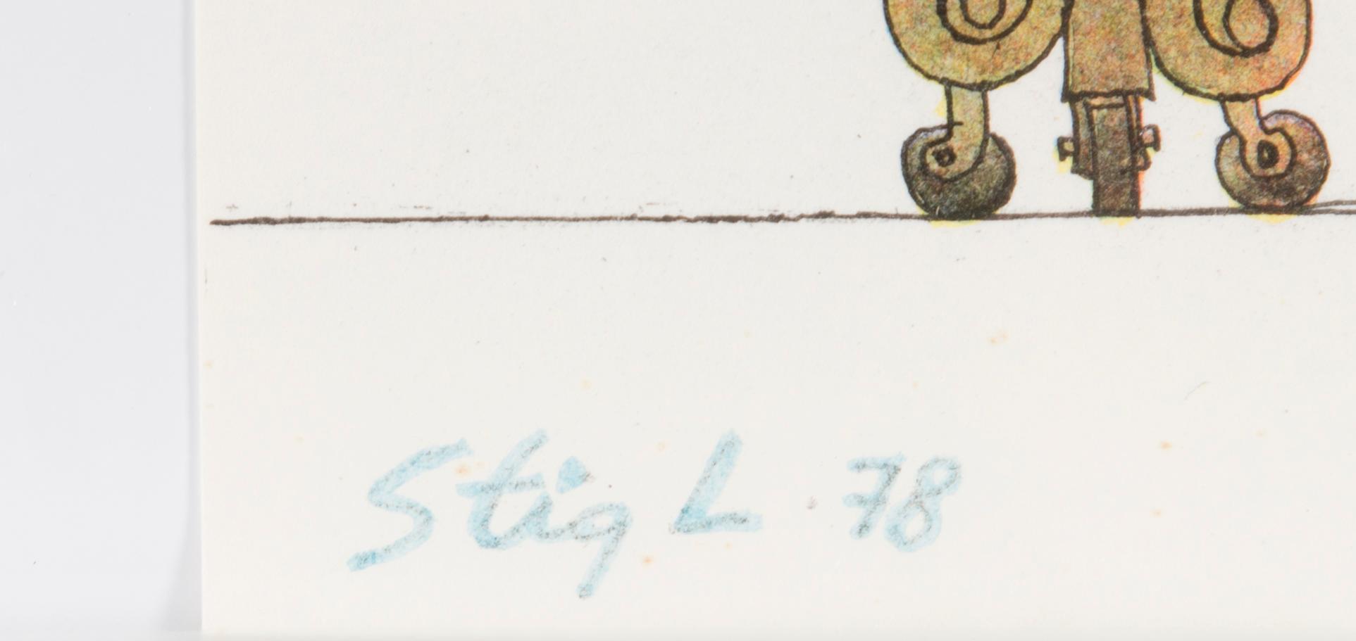 STIG LINDBERG, litografi, signerad och daterad -78.