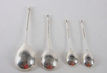 SKEDAR,4 st, silver, Ryssland, 1800-talets andra hälft.