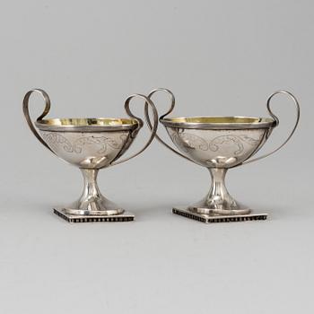 N ÖHSTEDT, saltkar ett par, silver, empire, Piteå 1841.