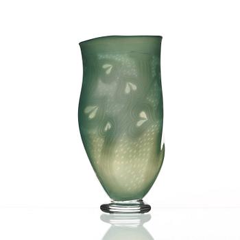 Gunnar Cyrén, a 'Graal' glass vase, Orrefors 1989.