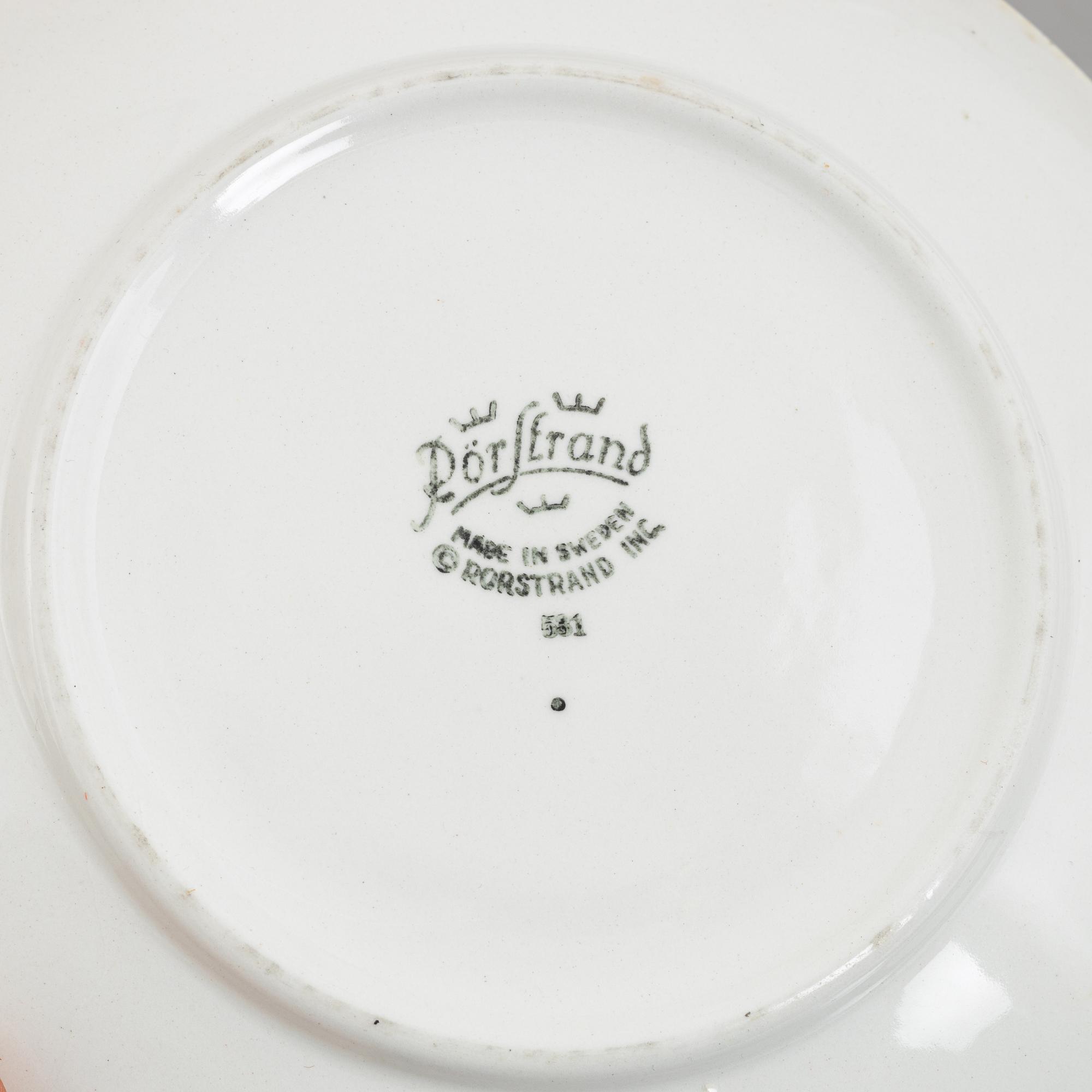 Hertha Bengtson, 27 'Blå Eld' service pieces, Rörstrand.