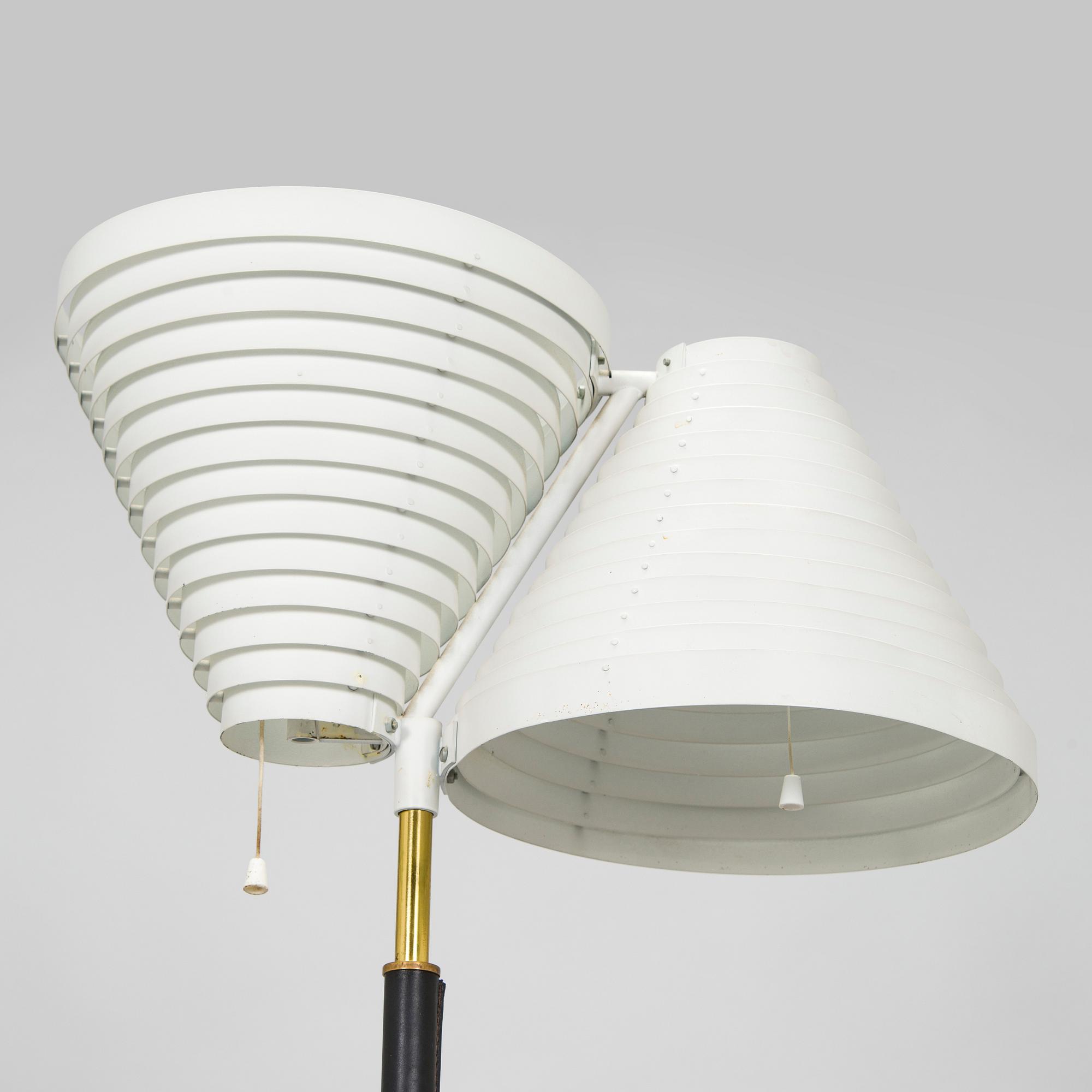 Alvar Aalto, a 1960s 'A810' floor light for Valaistustyö, Finland.