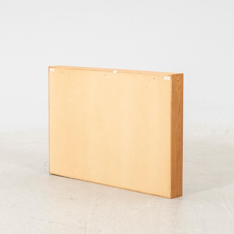 An oak display cabinet, later part of the 20th Century.