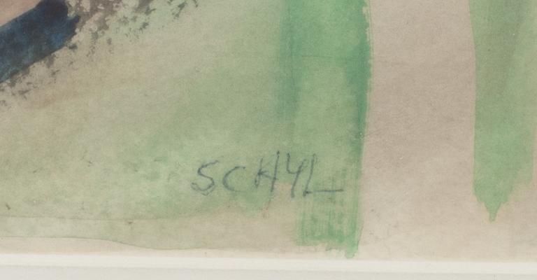 JULES SCHYL, akvarell, signerad.