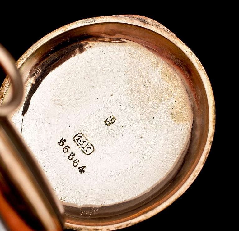 DAMFICKUR, 2 st, guld 14K resp silver, tidigt 1900-tal.