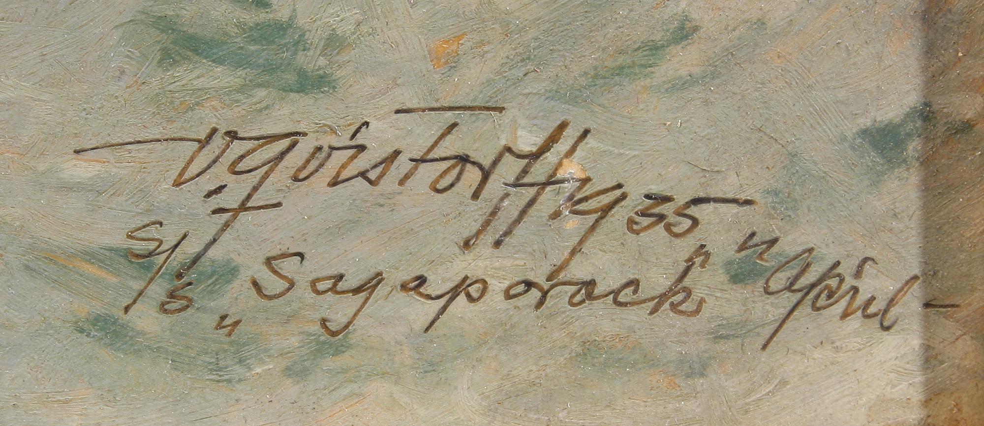 VICTOR QVISTORFF, olja på pannå, sign o dat 1935.