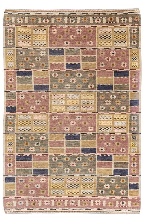 Märta Måås-Fjetterström, a 'Ängarna' carpet, knotted pile, c. 305 x 208 cm, signed AB MMF.