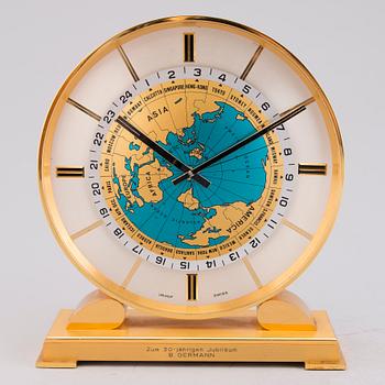 An Imhof table clock with world time, 1960/70s.