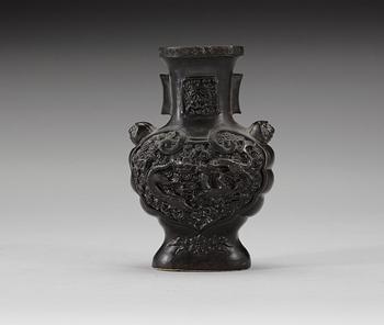 A bronze imitating bisquit vase, Qing dynasty.