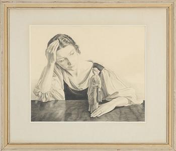 Oscar Antonsson, pencil, signed and dated 1936.